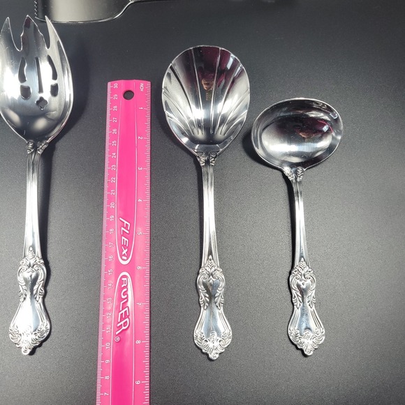 Reed & Barton 18/10 Stainless Heritage Mint Marlborough Serving Utensil Set Of 7 - Picture 5 of 8